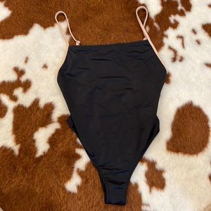 Solid & Striped The Chelsea One Piece in Black/Nude